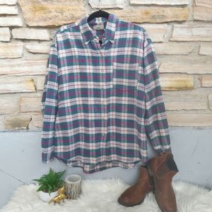 Northern Vintage Plaid Flannel Fall Jewel Tone Button Down Shirt